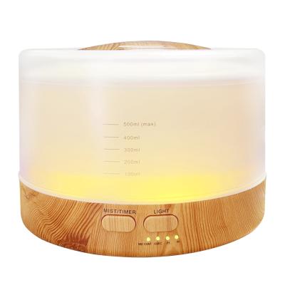 China 500ml Commercial Household Wood Grain Aromatherapy Essential Oil Diffuser Office Hotel 7 colortransform Night Light Diffuser for sale