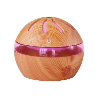 China Car 300ml Desktop Portable Air Humidifier Wood Grain 7 USB Color LED Cold Mist Humidifier for sale