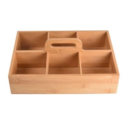 China Sustainable Storage Basket Bamboo Table Top Kitchen Organizer Tool for sale