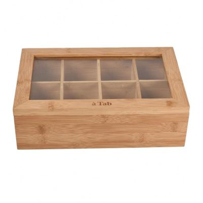 China Sustainable Wood Kitchen Box Kitchen Bamboo Tea Organizer Tool for sale