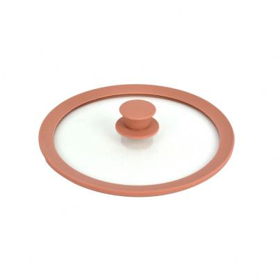 China Sustainable Ceramic Pot Cooking Pots Glass Pot Lids Silicon With Pink Color for sale