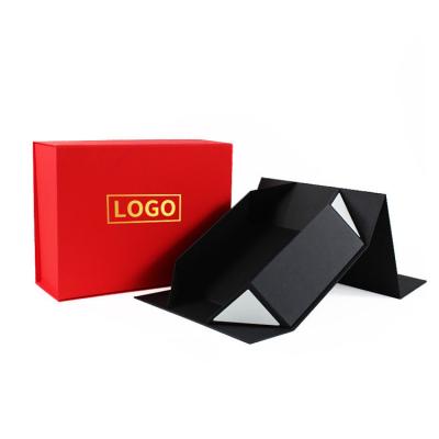 China Custom Recycled Luxury Magnetic Foldable Materials Logo Magnetic Lid Closure Cardboard Gift Box Clothing Shoes Packaging for sale