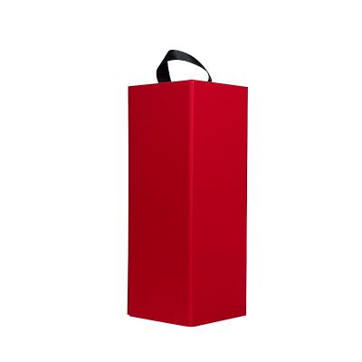 China Recycled Materials Logo Portable Cardboard Packaging Magnetic Custom Foldable Wine Bottle Gift Box for sale