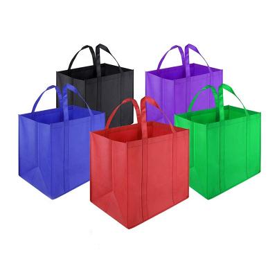 China Custom Logo Eco-Friendly Grocery Bag Portable Waterproof Non Woven Tote Shopping Storage Bag Foldable Reusable for sale