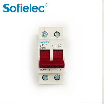 China JVD2-125 manufacturers 400V electrical disconnector AC isolator switch circuit breaker 3kA for sale