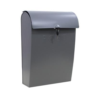 China Indoor Or Outdoor Durable Modern Wall Mounted Black Metal Mailbox With Key Open Safe Mailbox for sale