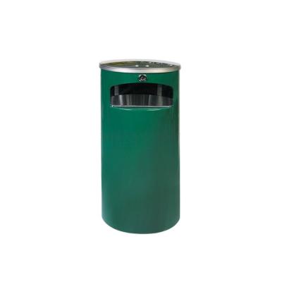 China Sustainable Recycling Bin With Powder Coating Stainless Steel Ash Bin Dust Rubbish Bin Outdoor Public Standing Waste Trash for sale