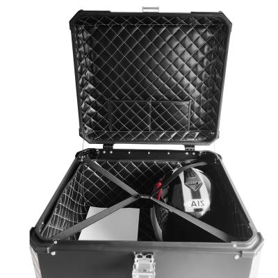 China Crashproof Delivery Aluminum Box Food Motorcycle Luggage System 2021 Large Capacity 100L Motorcycle Luggage Top Rear Case for sale