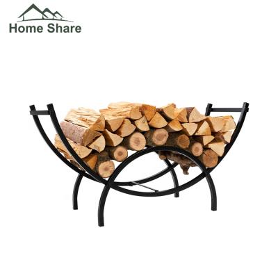 China 40inch Iron Firewood Storage Rack Indoor Outdoor Firewood Rack With Chimney Sets for sale