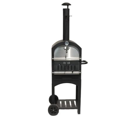 China Black FO4 Stainless Steel Outdoor Wood-Firing Freestanding Pizza Oven Portable Outdoor Pizza Oven for sale