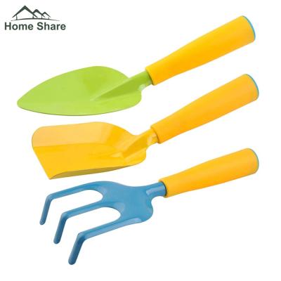 China Outdoor Garden Kids Garden Tool Kit Including Kids Push Trowel Rake Outdoor Garden Tool Kit for sale