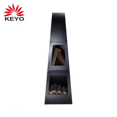 China Factory direct cheap price custom fire pit outdoor fire pit chimenea with storage for wood 45.5*45.5*147cm for sale