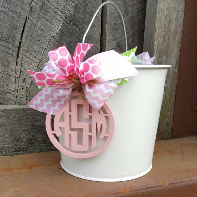 China Metal Bucket Custom Monogram Bucket Decorative Garden Matel Flower Buckets for sale