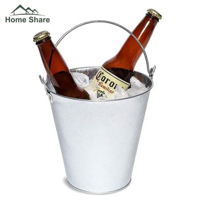 China Minimalist Ice Bucket Stainless Steel Table Centerpiece Party Supplies Beer And Drinks Buckets With Handle for sale