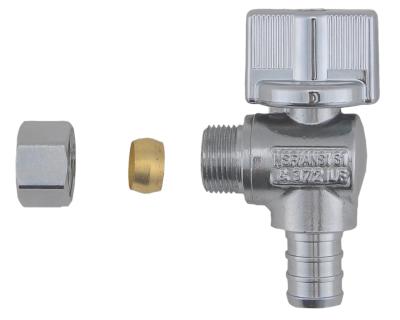 China Drinking Water F1807 1/4 Turn Lead Free & DZR PEX X OD Solid Brass Shutoff Angle Shut Off Valve Supply. for sale