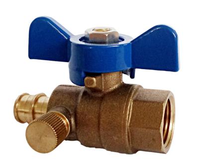 China Brass F1960 General Lead Free ProPEX X NPT Ball Valve With Drain for sale