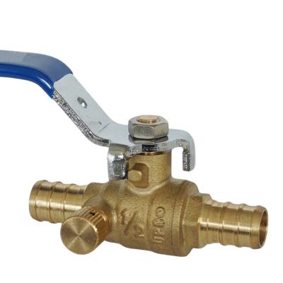 China General F1807 Pex Lead Free Brass Ball Valve With Drain for sale