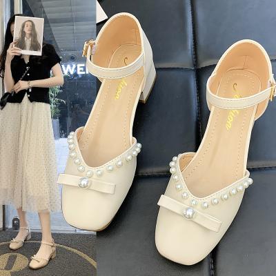 China New Fashion Trend Buckle Strap Breathable Non-slip Ankle Tie Lace Up High Heels Shoes For Women for sale