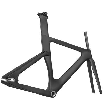 China Road Bikes Carbon Track Frame BSA Carbon Fiber Racing Bike Frameset Fixed Gear Bike Frame 120*9mm Rear Tail Hook Bicycle Parts for sale