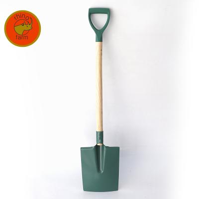 China Metal Spade High Quality Carbon Steel Closed Head Handle Garden Tool Wooden Shovel and Farm Shovel for sale