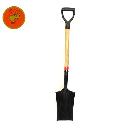 China Farming Shovel Farming Tools Cultivating Carbon Steel Garden Shovel Square Shovel With Handle for sale