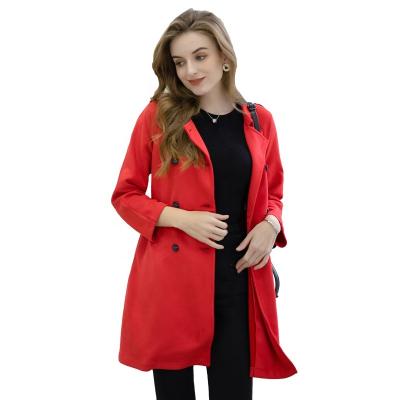 China 2022 New Design Breathable Ladies Spring Autumn Winter Coats Soft Solid Color Women's Button Jacket Coat for sale