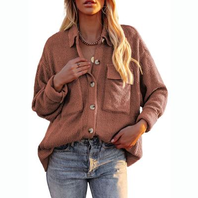 China Anti-shrinkage the new 2022 in the spring and autumn in the color pure corduroy straight long sleeved shirt for sale