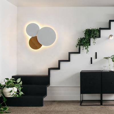 China Easy Round Decorative Round Black LED Wall Lamp Assembly Living Room Bathroom Assembly Lamp White Indoor Modern Wall Light for sale