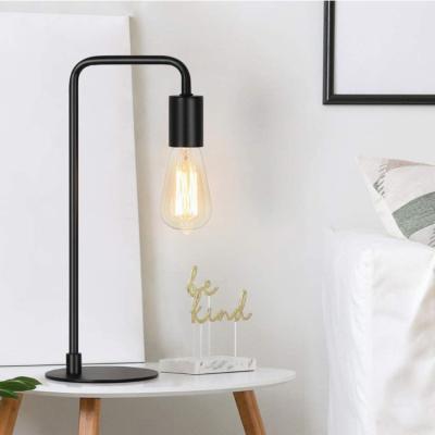 China Small Edison Desk Lamp Industrial Nightstand Metal Metal Cafe Dorm Room Modern Luxury Industrial Black Bedside Table Lamp for sale