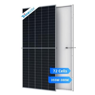 China Newest Solar Power System Trina Top Cut Cells 43.4 Pound Weight Half Single Crystal Zonnepanelen 355w-380W Solar Panel for sale