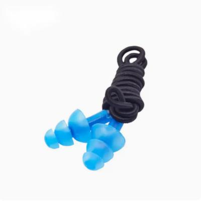 China Durable Silicone Rope Earplugs Swimming Waterproof Noise Attenuation Earplugs Earplugs Manufacturer Custom Made for sale