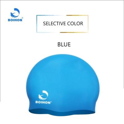 China 68g Youth Adult Lightweight Seamless Competition Swimming Cap Silicone Printed Professional Swim Caps for sale