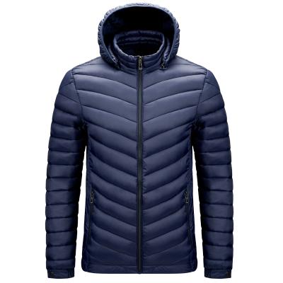 China Sustainable Online Cheap Custom Made Men's Padded Winter Padded Jacket With Detachable Hood for sale