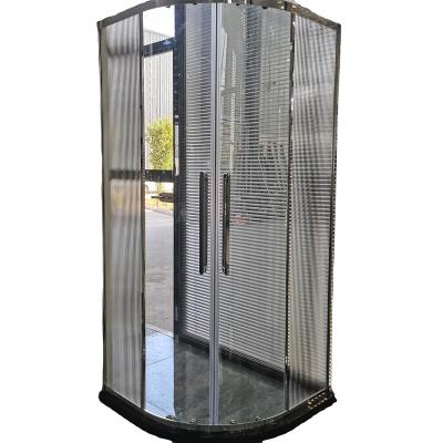 China Modern Wet Room Walk In Shower Holder Shower Door Enclosure Matt Black Shower Screen Glass Shower Room for sale