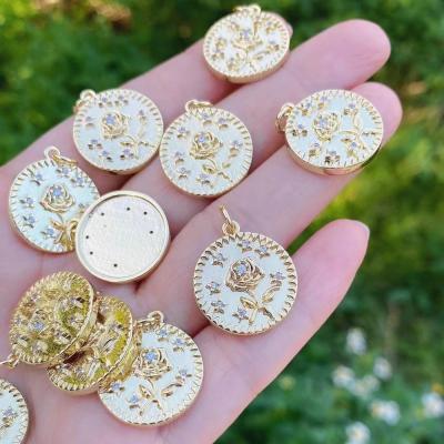 China FASHIONABLE Wholesale Coin Pendant Brass Gold Plated Findings For Jewelry Making for sale