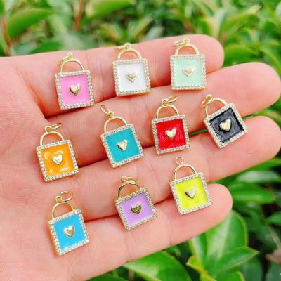 China FASHIONABLE Enamel Fashion DIY Pendant Square Charm for sale