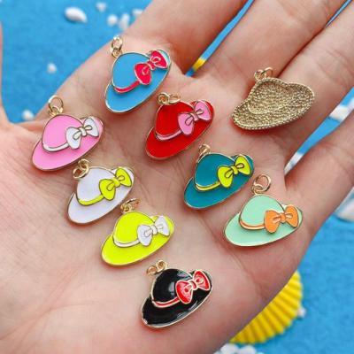 China FASHIONABLE designer Luxury Charm Women's Popular Hats Bow-hat Pendants in enamel colors for sale for sale