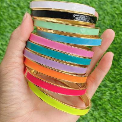 China FASHIONABLE hot sale popular jewelry for women brass plated bracelet enamel colorful bracelet for sale