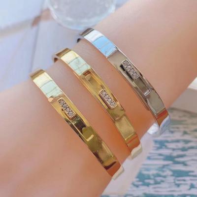 China FASHIONABLE Wholesale Gold Instant Adjustable Silver Cufflink Open Bangle for sale