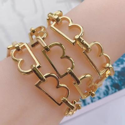 China New FASHION B Style Classic Fancy Letter b Brass Gold Plated Link Chain Bracelet For Gift for sale