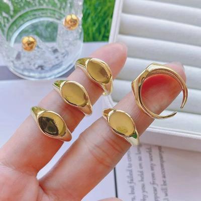 China Fashionable Adjustable 24k Gold Plated Rings With Zircon For Men for sale