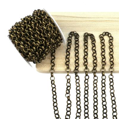 China Wholesale High Quality Brass Oval Shape Copper Bronze Color Plated Link Chain Roll for sale