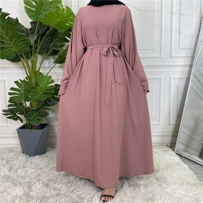 China Simple Nida Solid Color Islamic Clothing Eid Abaya Dubai Turkey Modest Kaftan Abaya Muslim Dresses For Women for sale