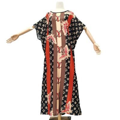 China 2022 Summer Middle East long dress women's soft fashion pure silk muslim kaftan islamic clothing national islamic clothing for sale