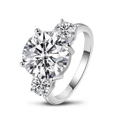 China CLASSIC Moissanite Diamond Classic Engagement Rings 925 Sterling Silver Round Cut Lady Ring Jewelry Bridal Gifts from LESF 6 Carat for sale