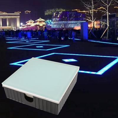 China Modern Recessed LANDSCAPE Square Weight Glass Brick Manufacturing IP65 7.2W RGB Outdoor Landscape Lamps Brick Led Light for sale