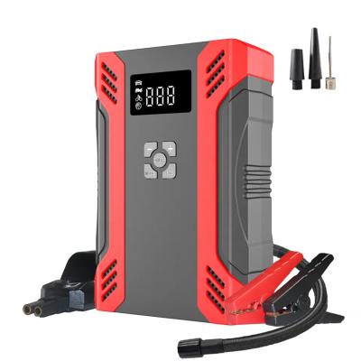 China Portable 10000mAh Car Jump Starter with Built-in Starter and Air Compressor 12V Digital Display Car Battery Jump Starter 150 PSI for sale