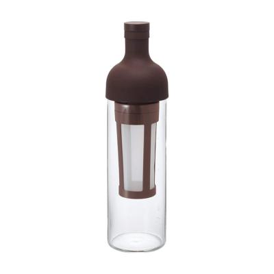 China Viable BPA Free Brew Filter Glass Core Cold Brew Filter Coffee Maker Brown Coffee Mug Bottle for sale