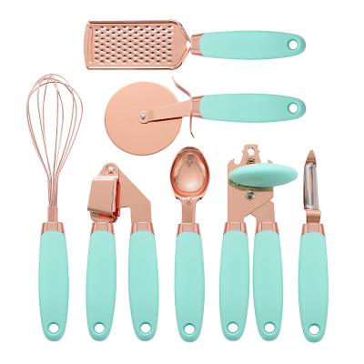 China 7pcs Opener Cream Spoon Pizza Peeler Slicer Copper Stainless Steel Copper Stainless Steel Accessories Instrument Cooking Utensils Tool Kit for sale