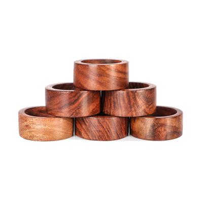 China Sustainable Handcrafted Wooden Napkin Rings Table Dinner Decorations Set For Party Decor for sale